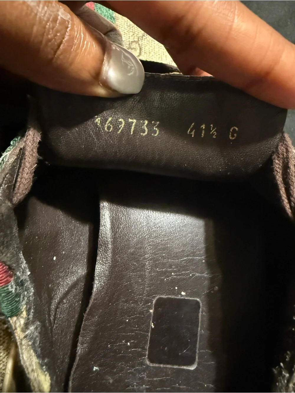 Gucci Brown GG Canvas Sneakers with Red & Green Web